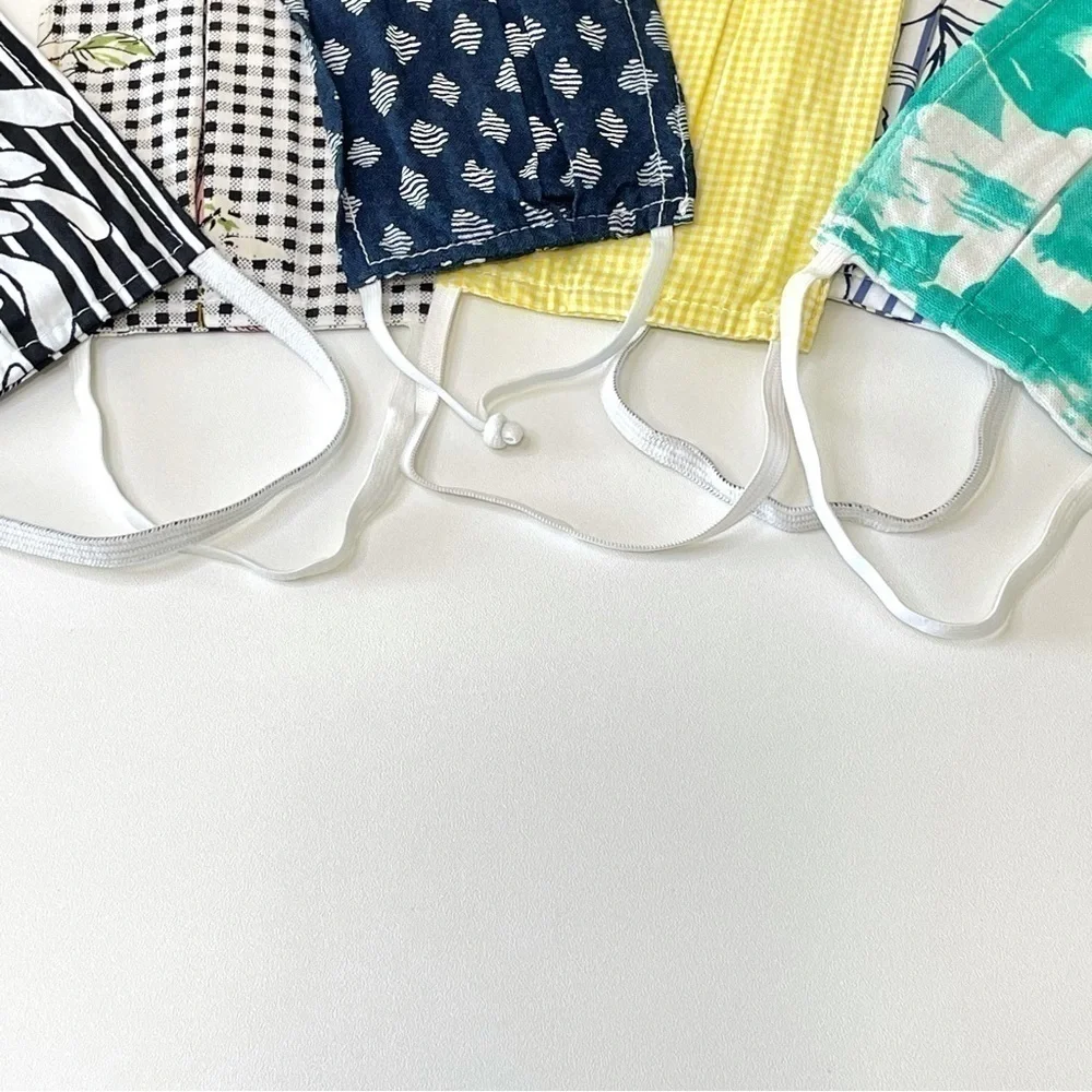 Anthropologie Amadi Multicolor Mixed Print Cotton Ear Loop Face Mask Bundle